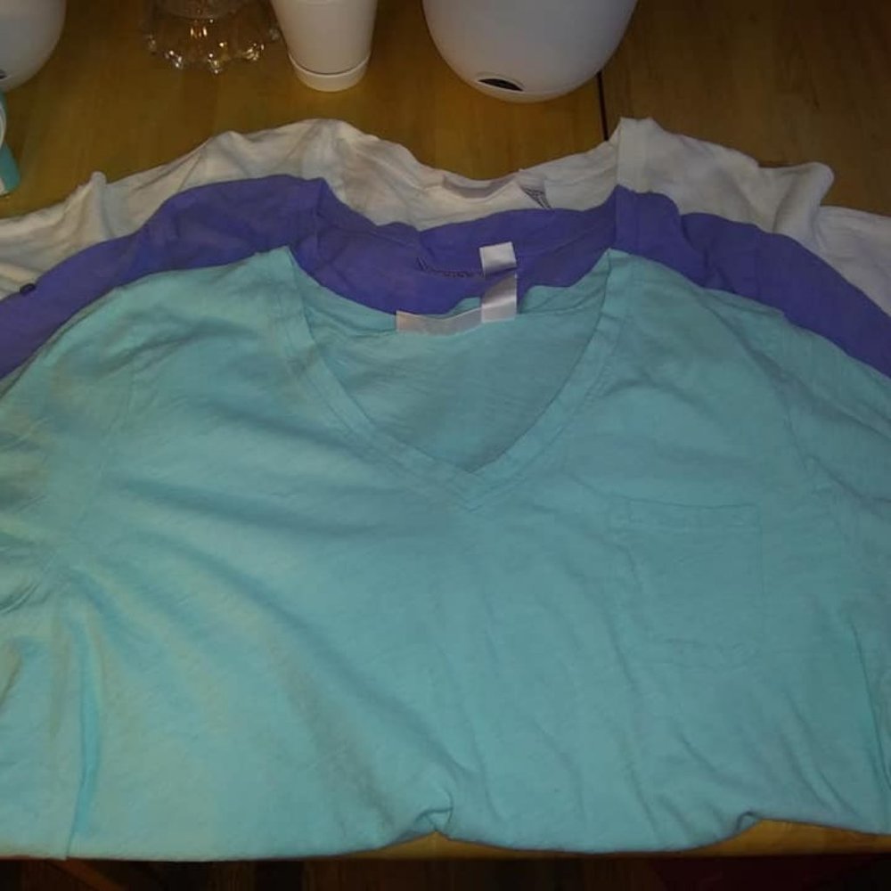 Lot of 2 NEW ladies Roamans Boyfriend slub tshirts, size 2x